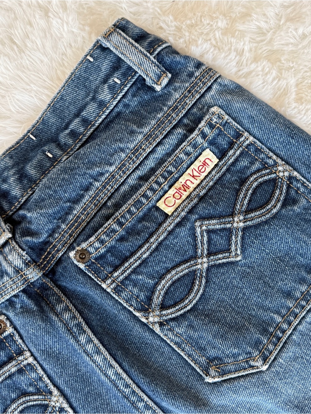 Rare Vintage 1980s Calvin Klein 100% Cotton Rigid Denim Jeans - Picture 13 of 14